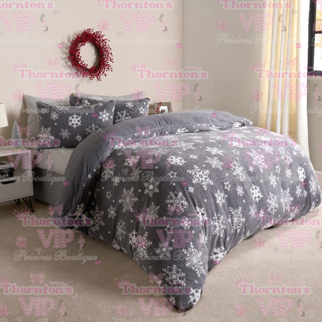 Snowflake Fleece Bedding Set - Choice Of Colours