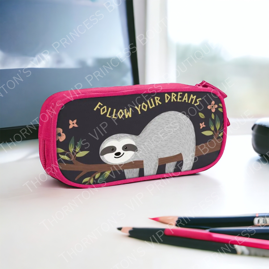 Follow Your Dreams Sloth Pencil Case