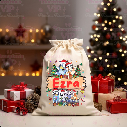 Personalised Bluey Christmas Sack - Various Sizes