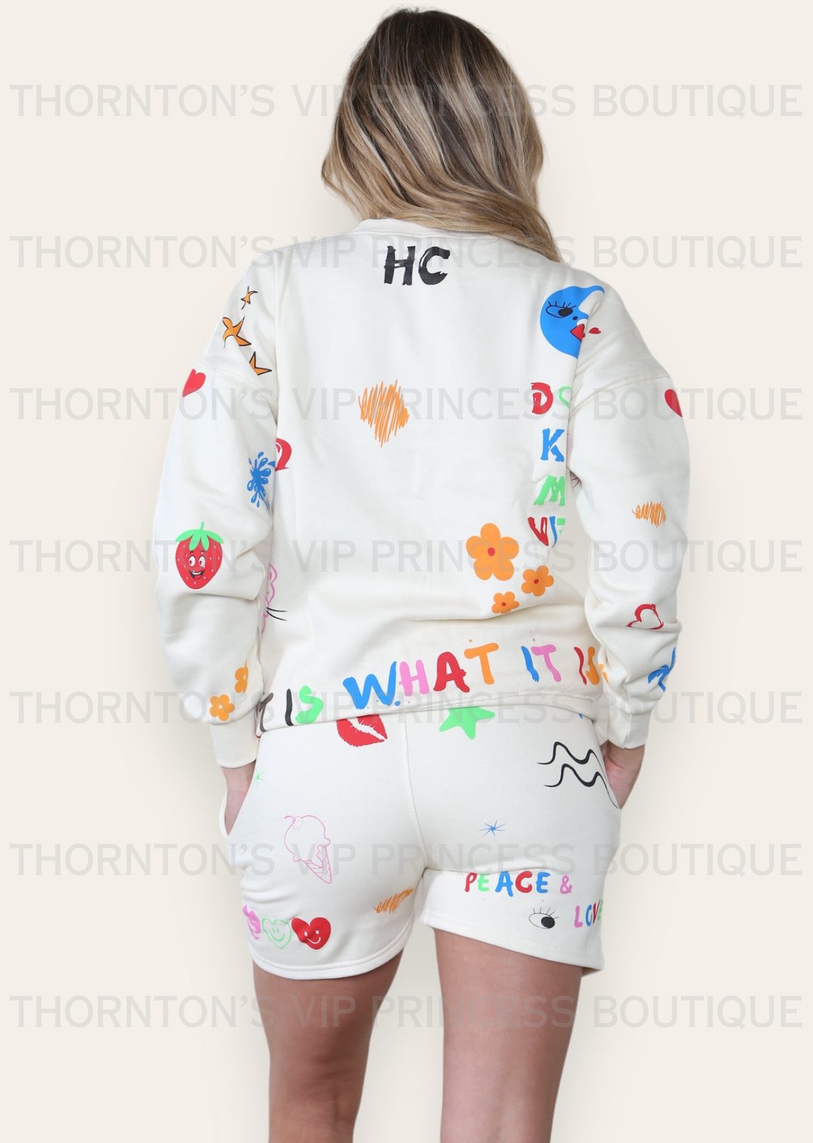 No Regrets Print Short Tracksuit