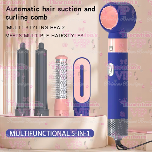 5 in 1 Hair Dryer Styler – Multifunctional Hot Air Brush for Drying, Curling, Straightening & Volumising