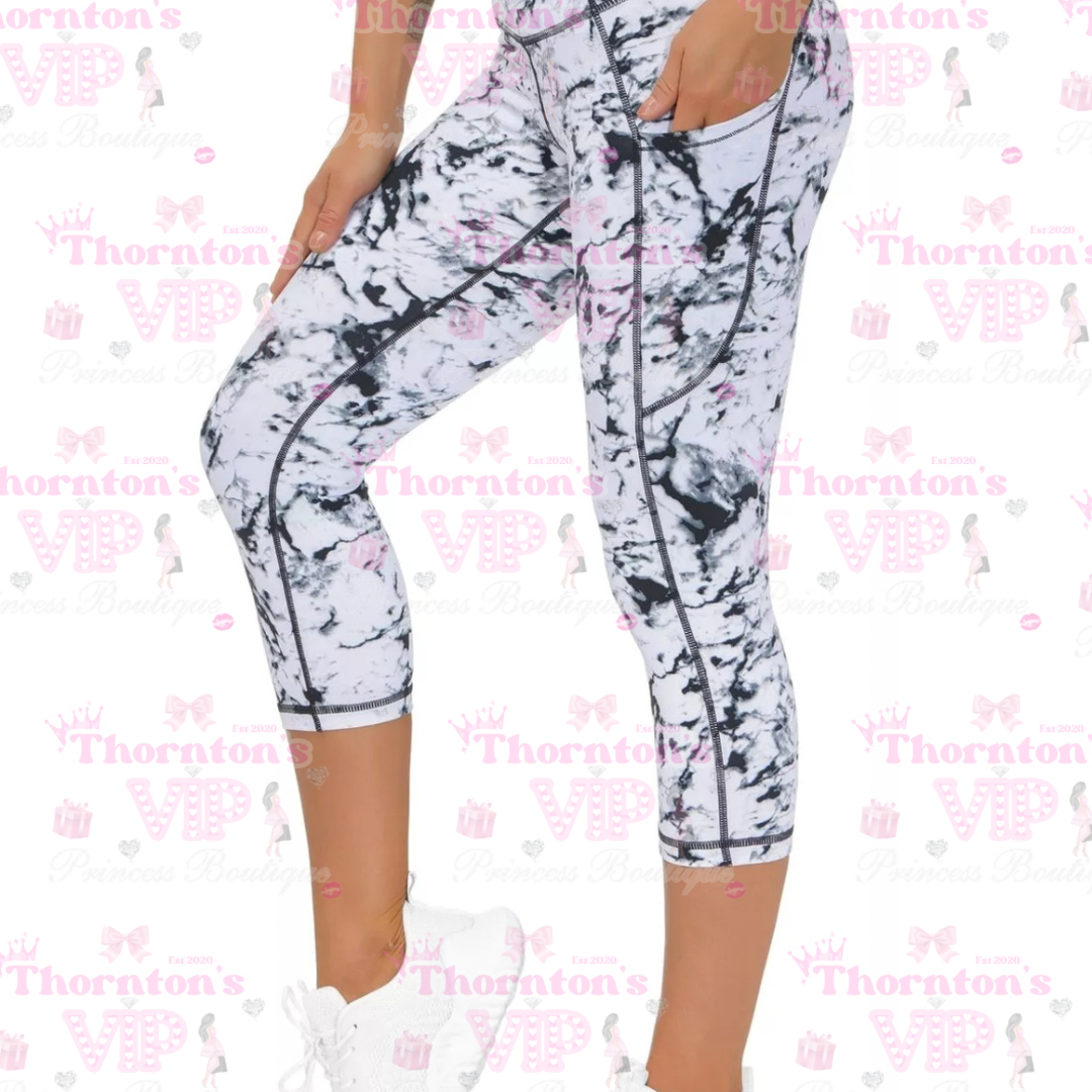 Ladies Patterned 3/4 Length Leggings - Various Styles