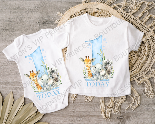 Safari Animal One Today Sublimation T-Shirt/Baby Vest