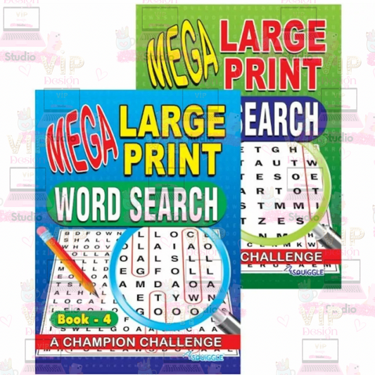 Mega Large Print Word Search Books - Set Of Two