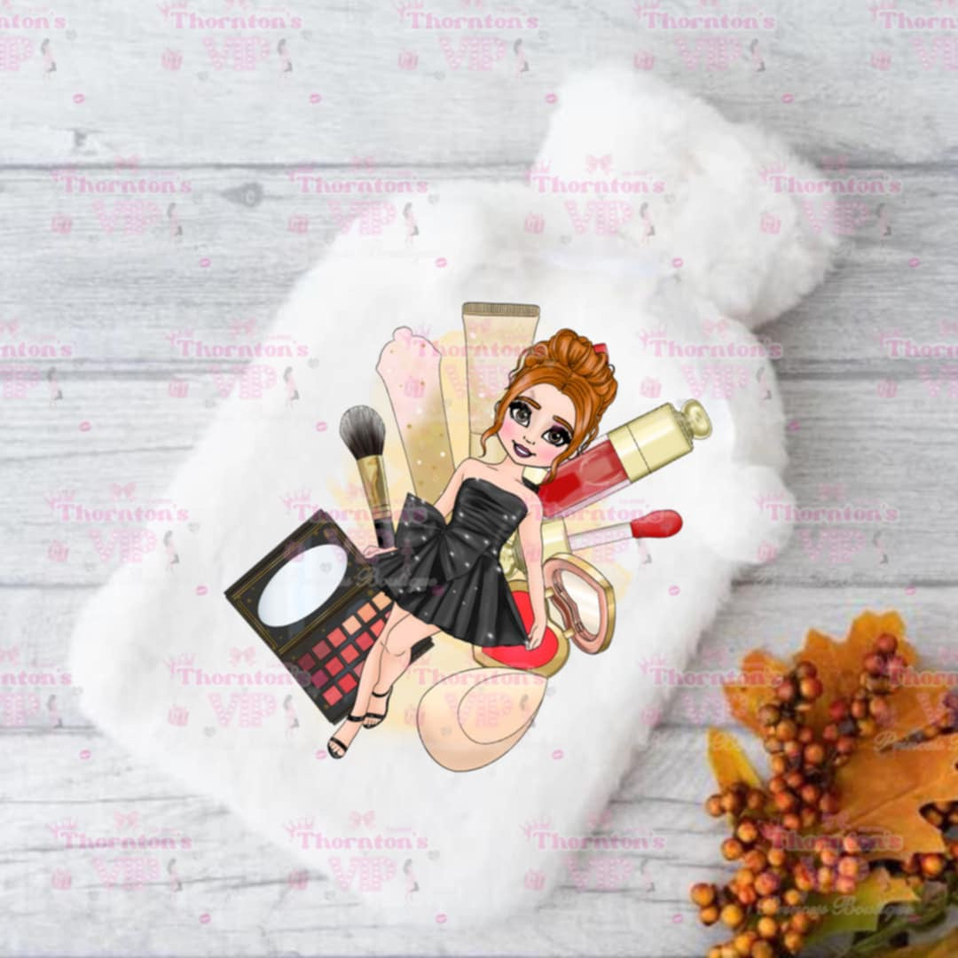 Fluffy Personalised Make Up Dolly Hot Water Bottles