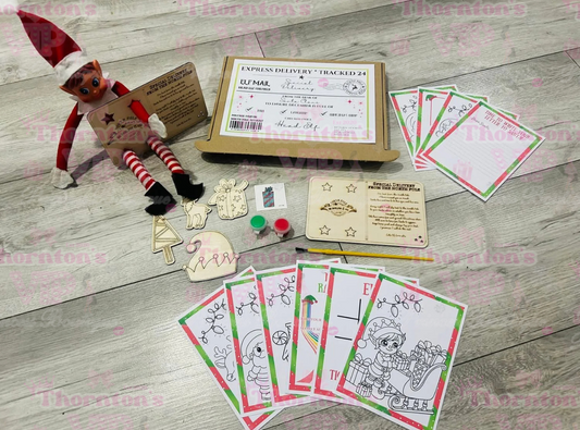 Elf Arrival Budget Activity Box – Kids Christmas Activity Set with Crafts, Games & Elf Postcard (No Elf Included)