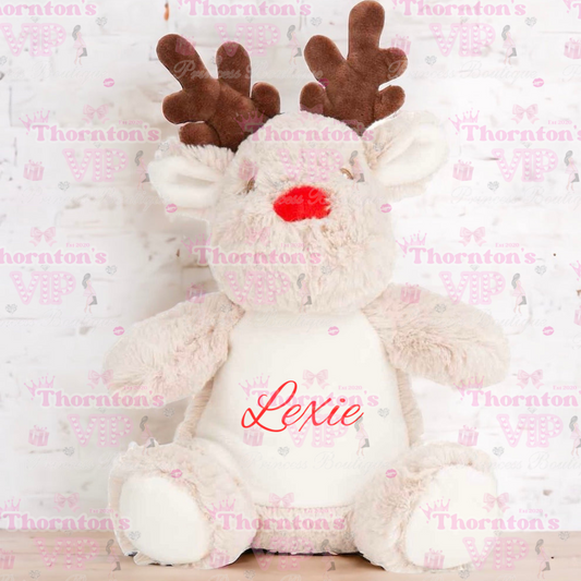 Personalised Christmas Reindeer Plushie