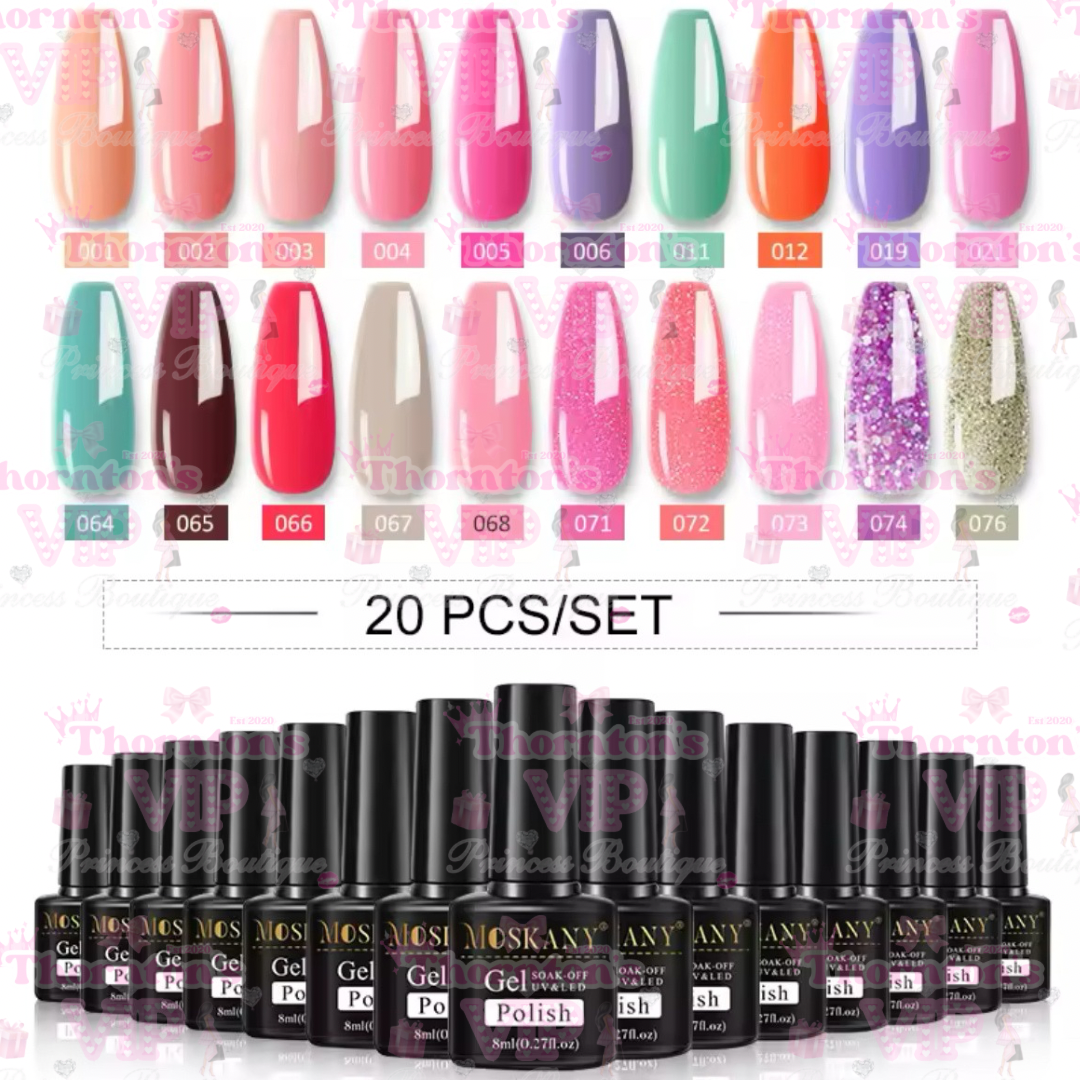 Gel Nail Polish 20 Pc Sets - Choice Of 6 Different Sets