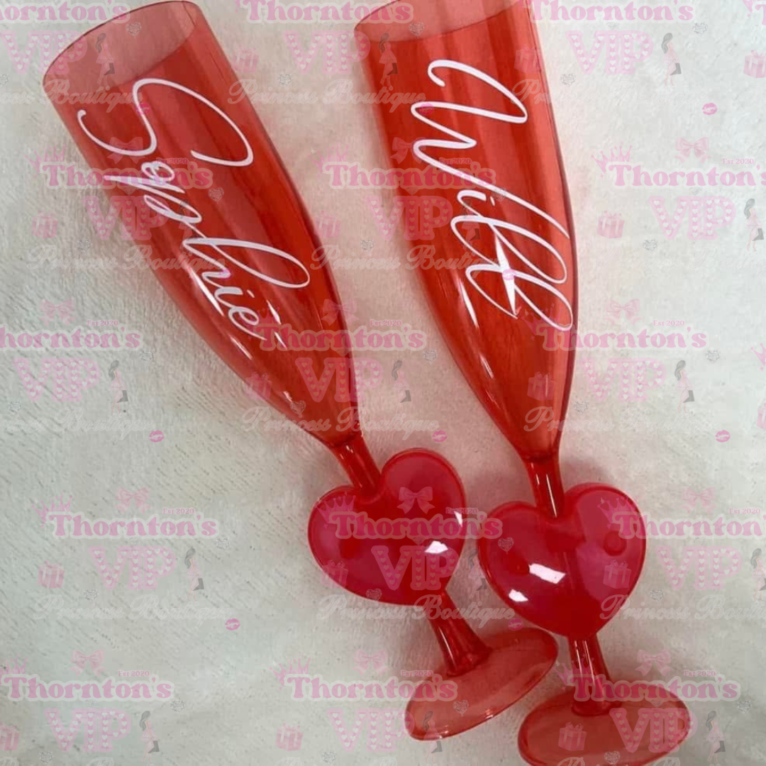 His And Hers Personalised Valentines Flutes - Set Of Two