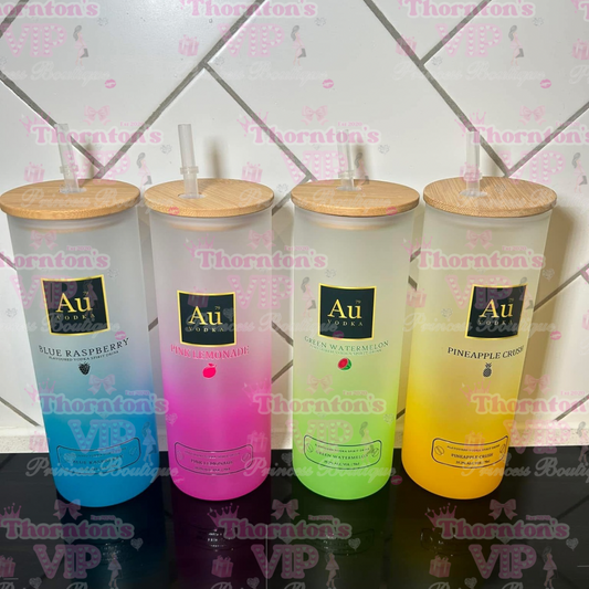 Frosted Glass Ombre Tumbler – Stylish Au Vodka-Inspired Drinkware | Multiple Colours