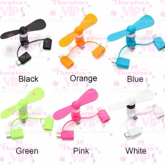 3 In 1 Type C Micro USB Mini Phone Fan - Variety Of Colours