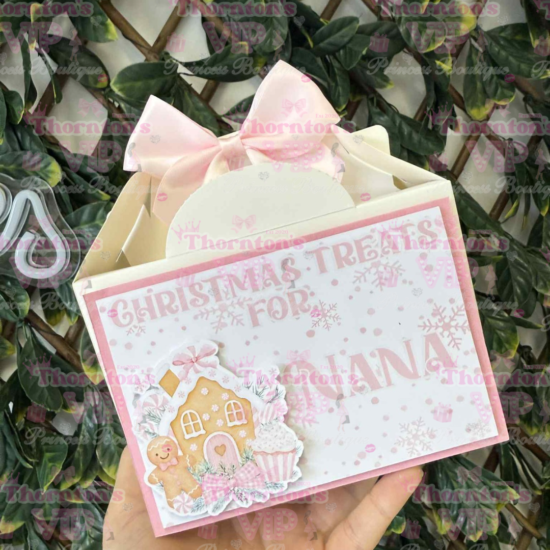 Personalised Christmas Treat Boxes with Bow – Flat Packed Gift Boxes in Multiple Designs