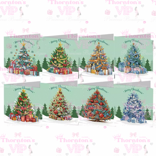 DIY Diamond Art Christmas Tree Cards Set Of 8