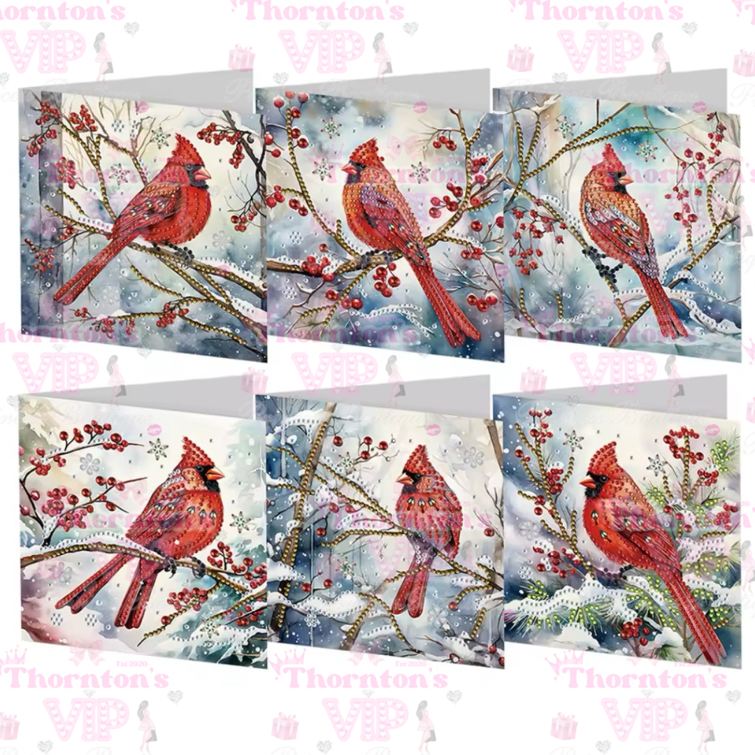 DIY Diamond Art Christmas Robins Cards Set Of 6