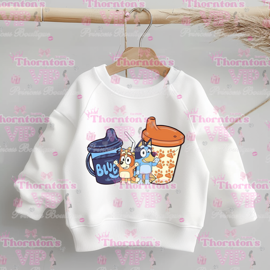 Kid’s Popular Blue Dog Sippy Cup Jumper