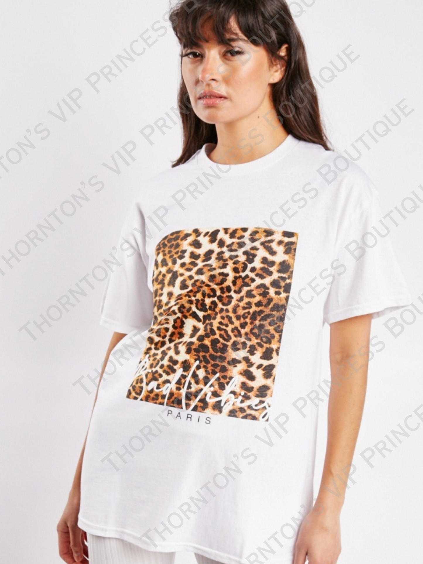 Plus Size Square Leopard Box T-Shirt