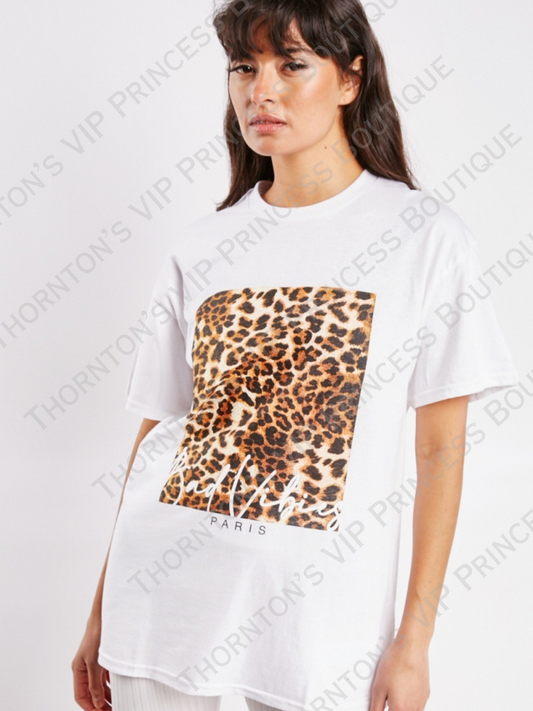 Plus Size Square Leopard Box T-Shirt