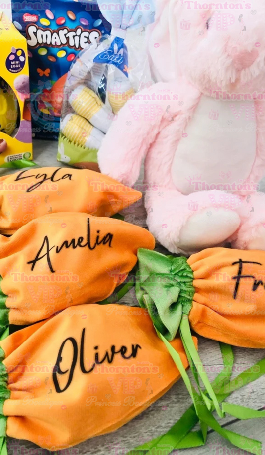 Personalised Easter Carrot Drawstring Treat Bag