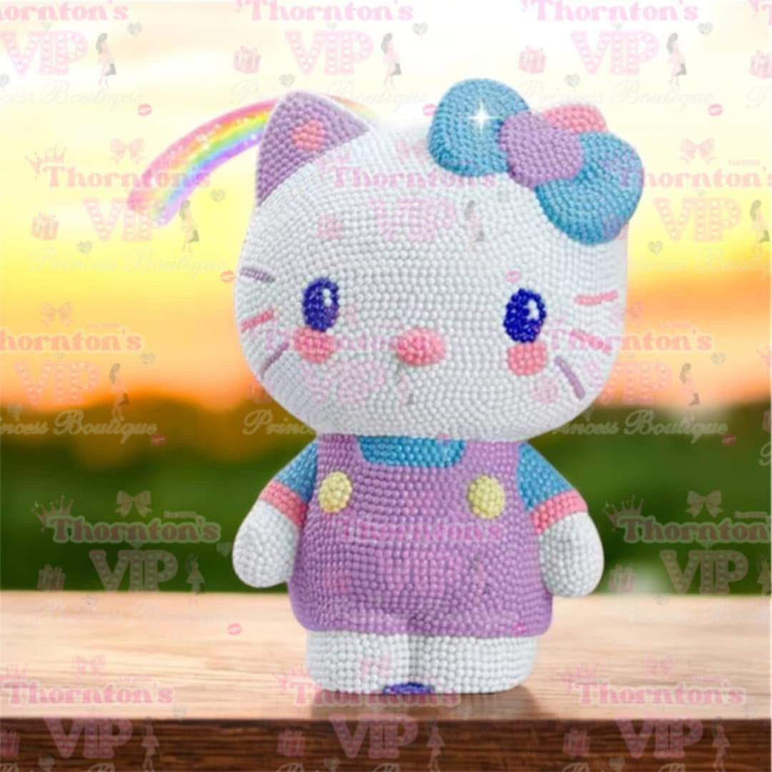 Pastel Cute Kitty DIY Diamond Art Piggy Bank