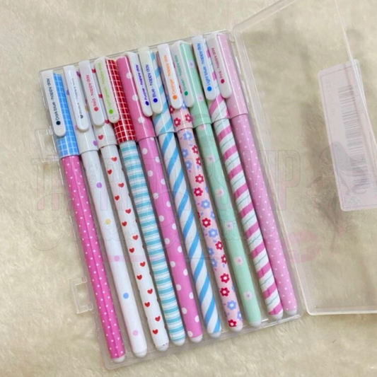 Box Of 10 Cute Patterned Pens