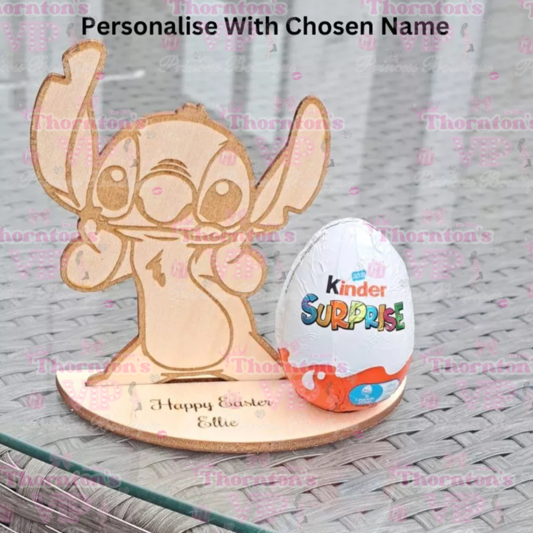 Personalised Inspired Monster Easter Egg Holder With Chocolate Egg