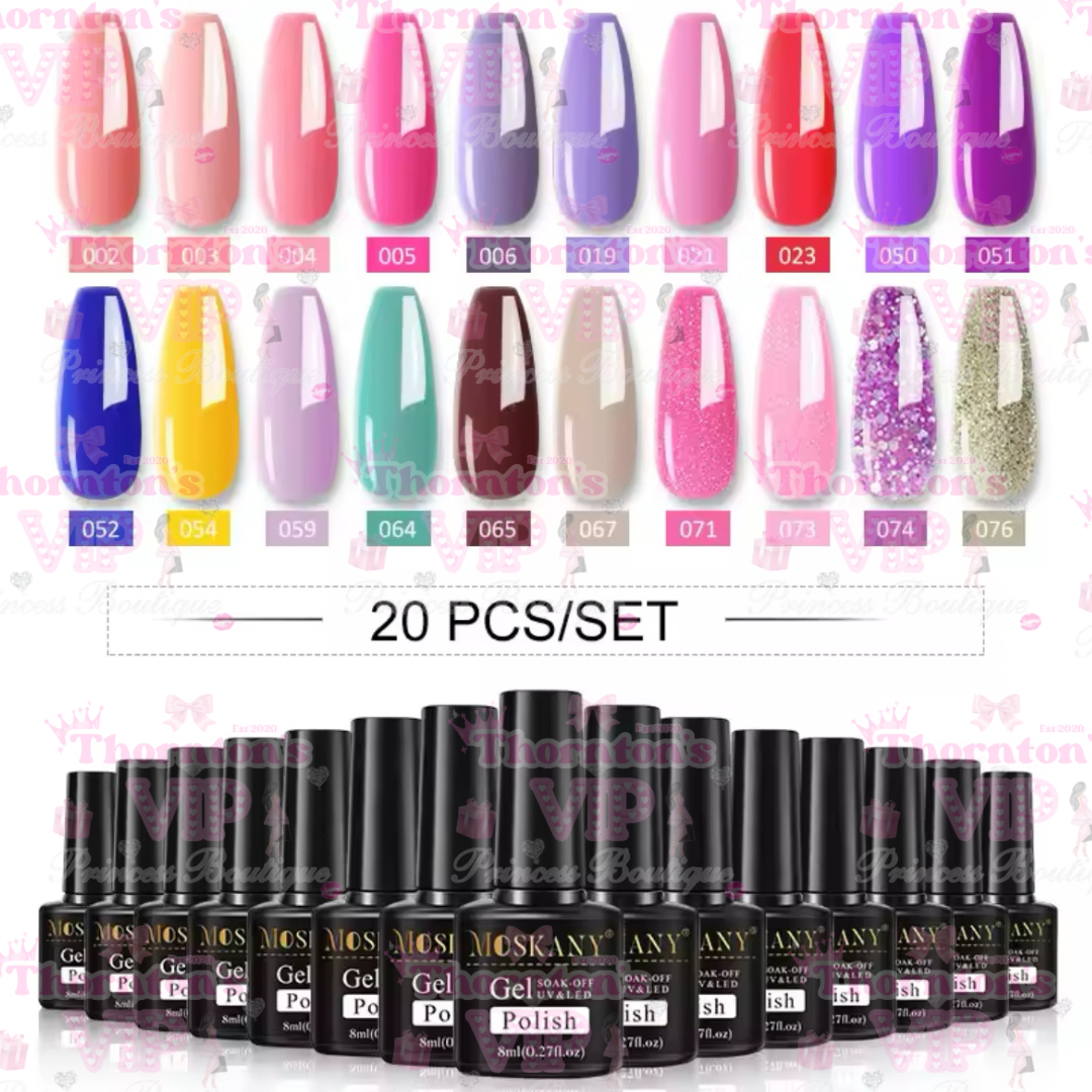 Gel Nail Polish 20 Pc Sets - Choice Of 6 Different Sets