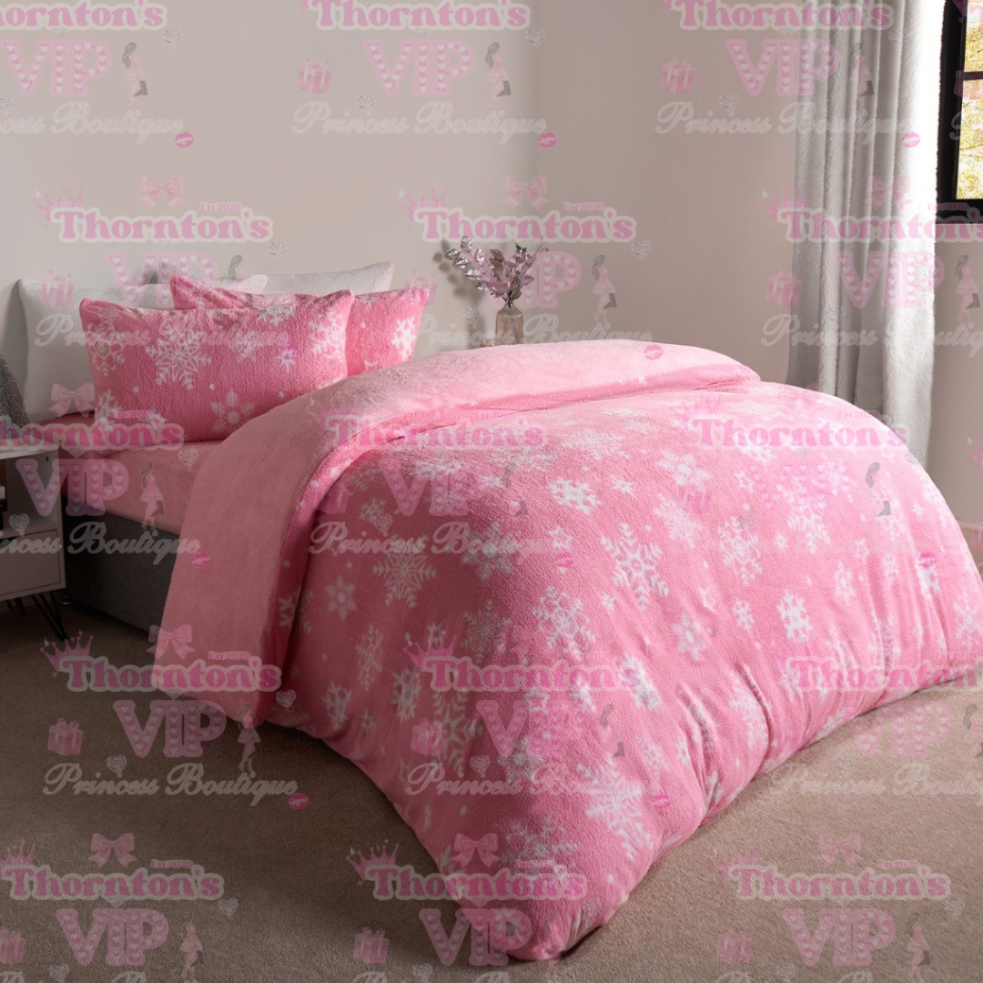 Snowflake Fleece Bedding Set - Choice Of Colours