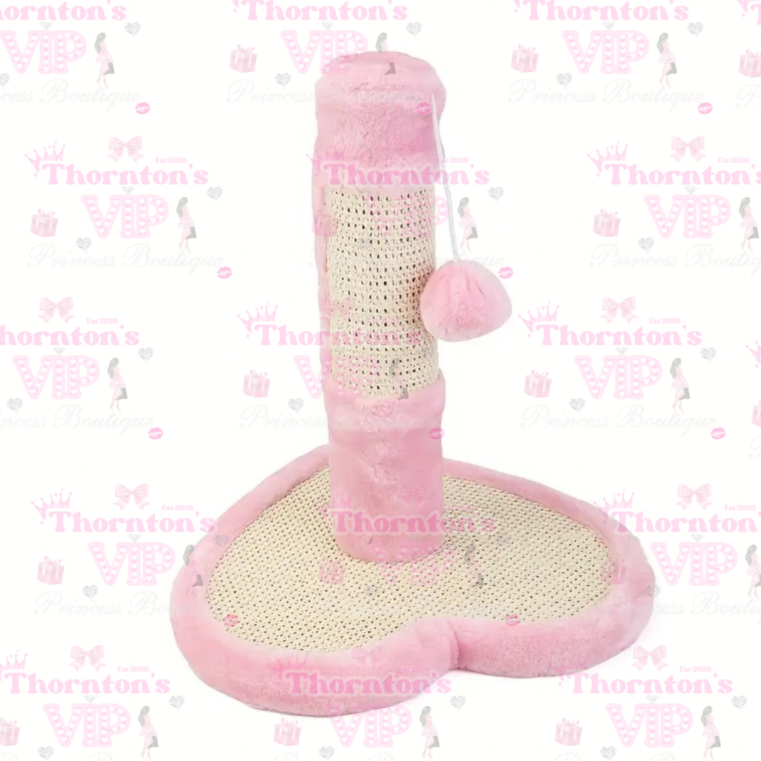 Cat Scratcher with Cute Print Design – Pink Hearts or Grey Stars