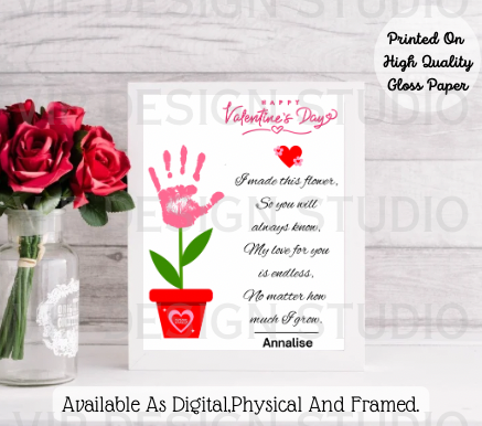 My Love Grows Handprint Valentines Print