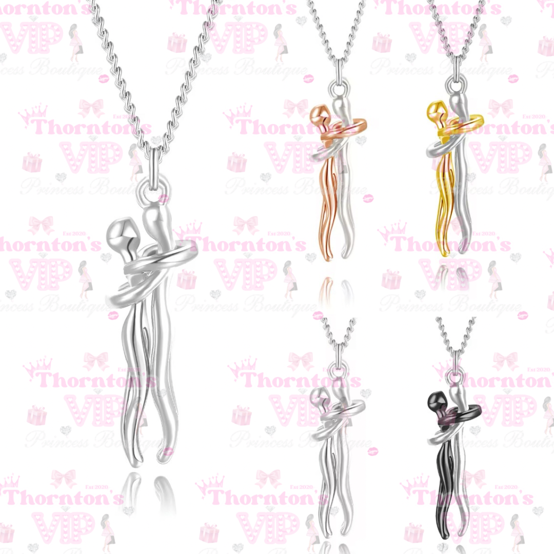 Hug Couples Pendant Necklace