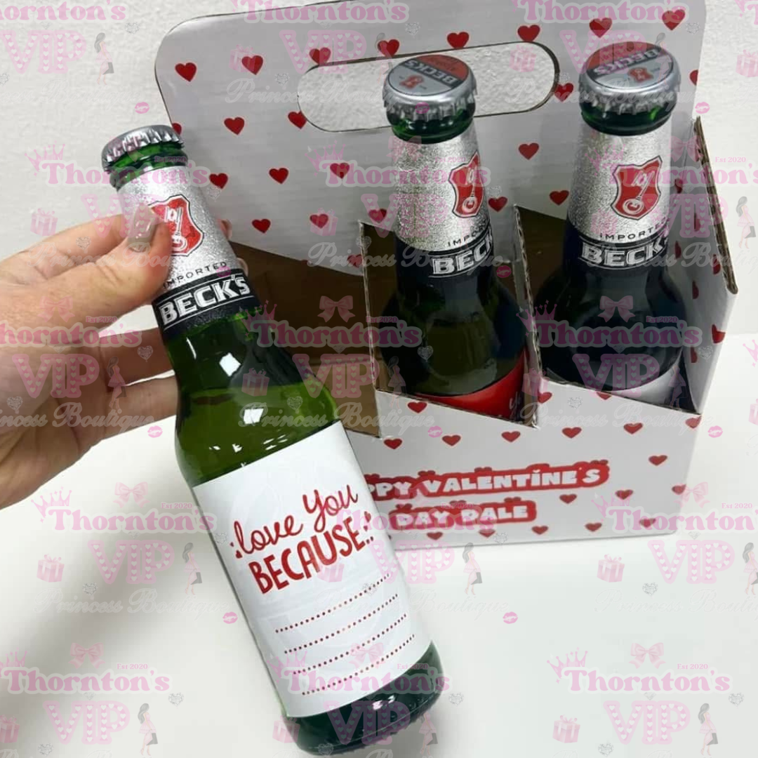 Personalised Valentines Beer Box Gift Set