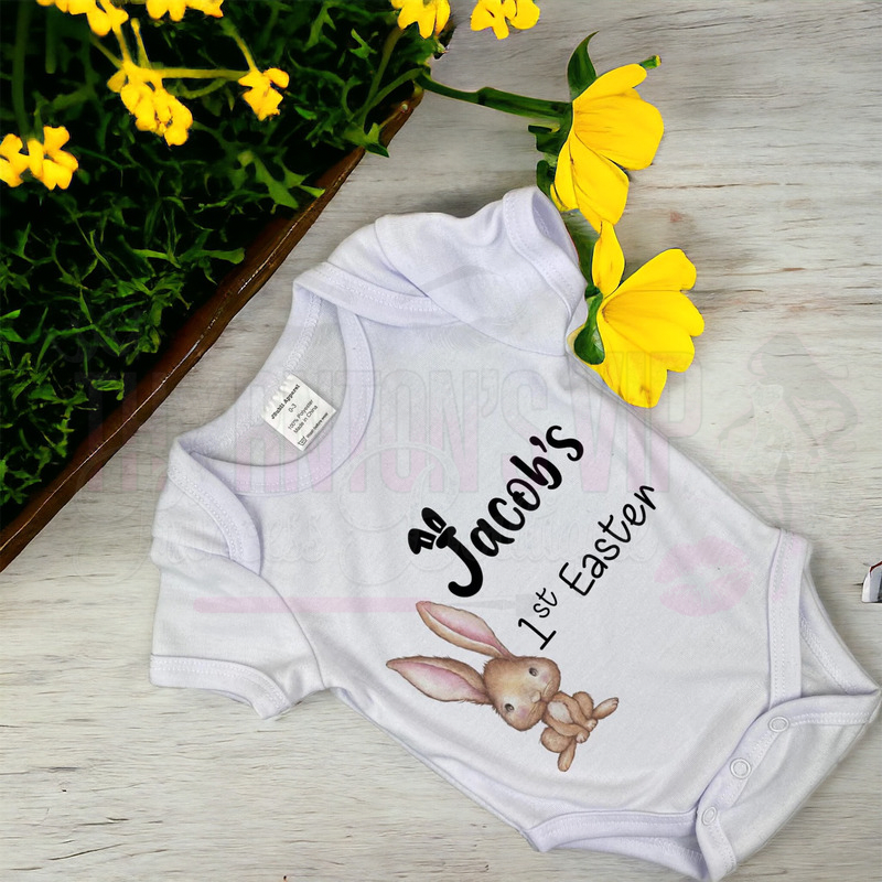 Cute Bunny First Easter Bib and Vest Set