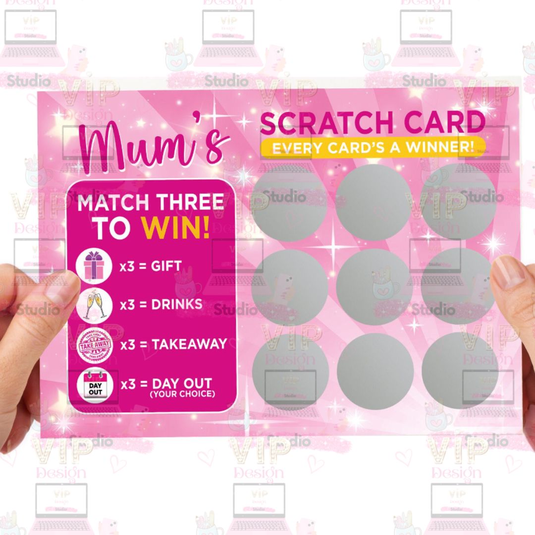 Personalised Mum Pink Scratch Card – Fun Novelty Gift for Mum | Every Card’s a Winner | Mother’s Day, Birthday or Just Because!