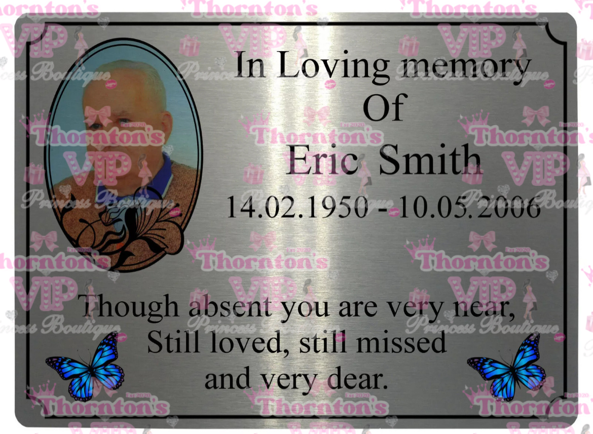 Custom Memorial Personalised Butterfly Metal Card