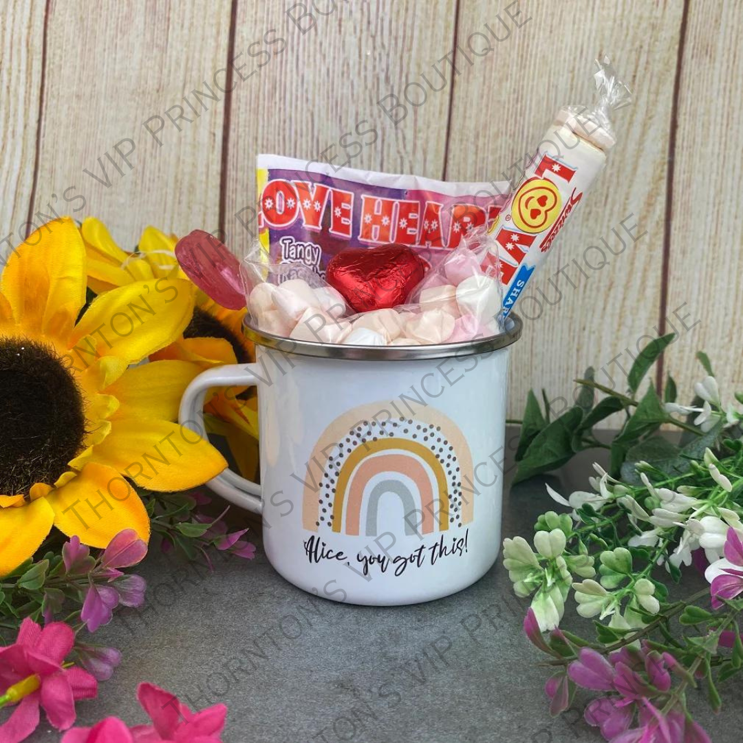 Personalised You Got This Rainbow Enamel Mug