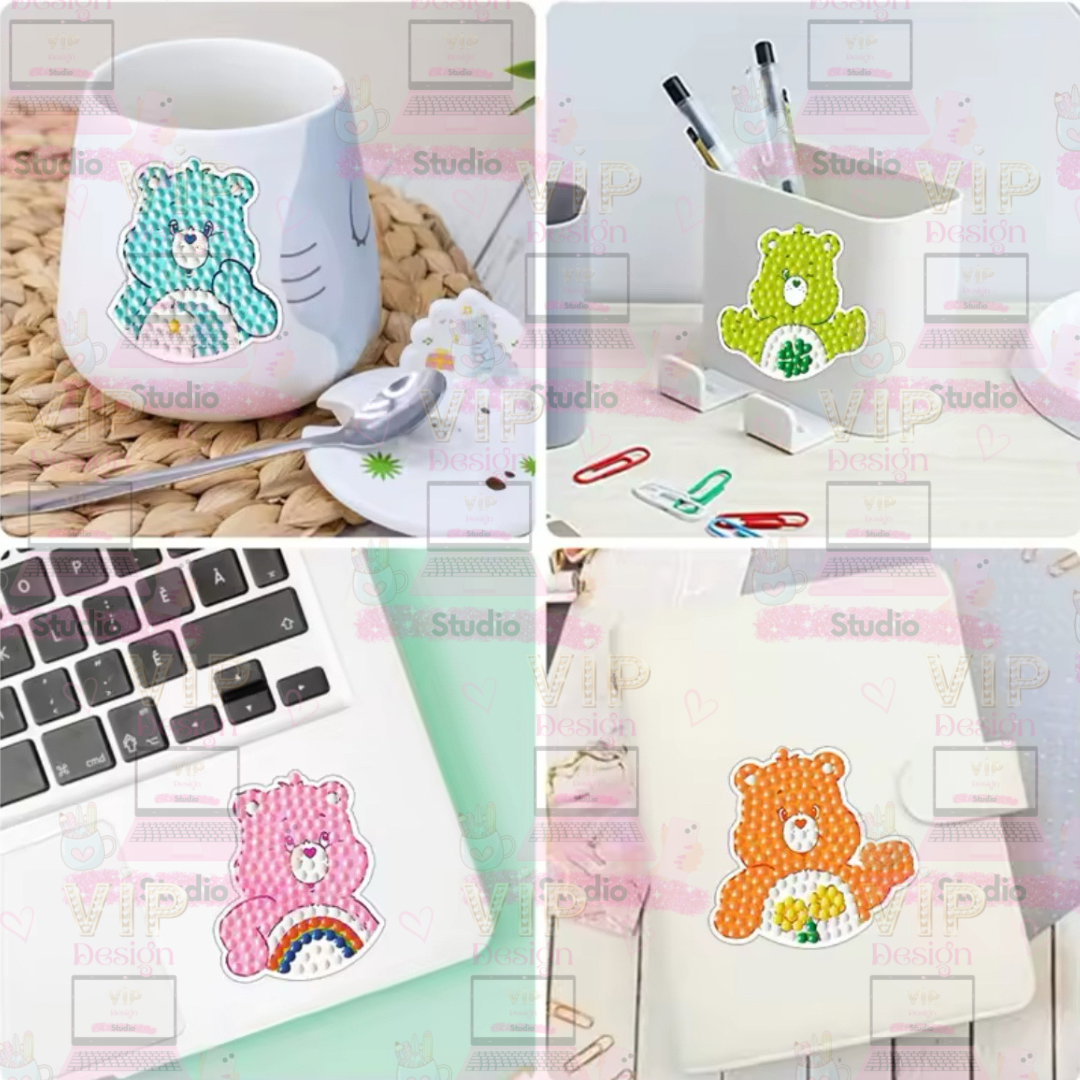 Colourful Bear DIY Diamond Art Sticker Set – Cute Rainbow Bear Craft Kit For Kids & Adults