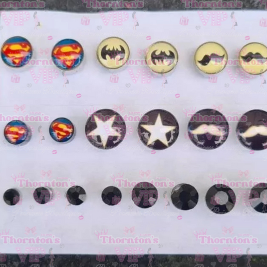 Magnetic Earrings – No Piercing Needed | Fun, Stylish Designs for All Ages | Superhero, Star, Moustache & More!
