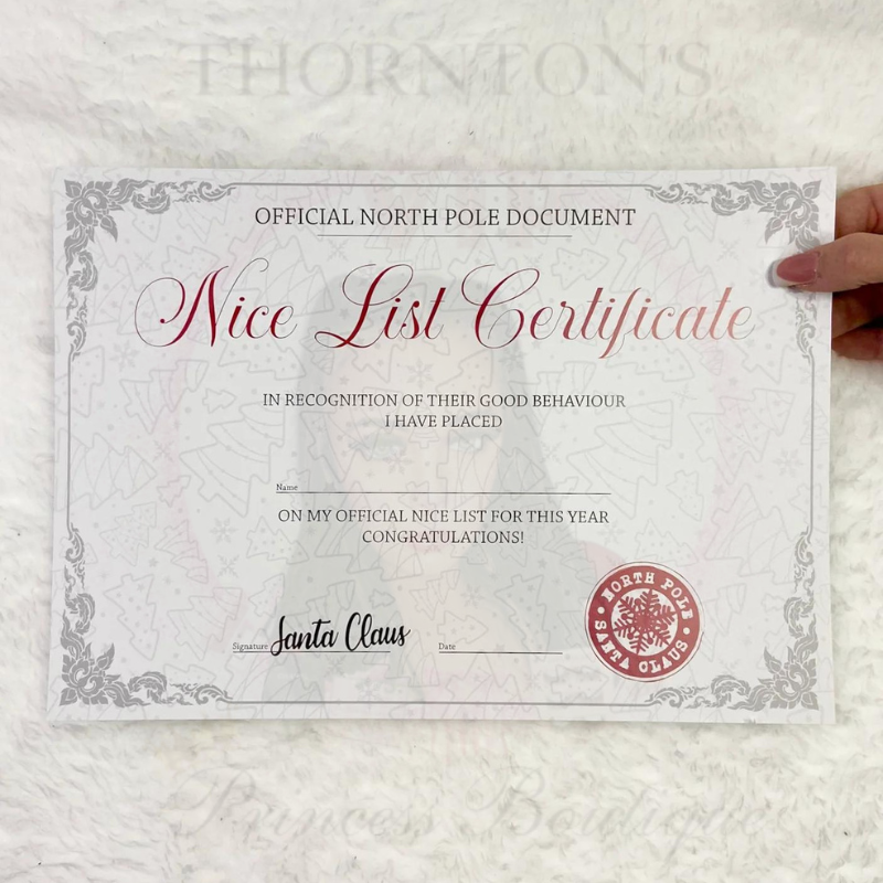 Nice List Certificate