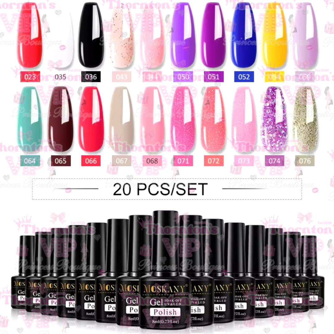 Gel Nail Polish 20 Pc Sets - Choice Of 6 Different Sets