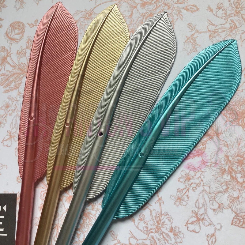 Set Of Four Feather Gel Pens