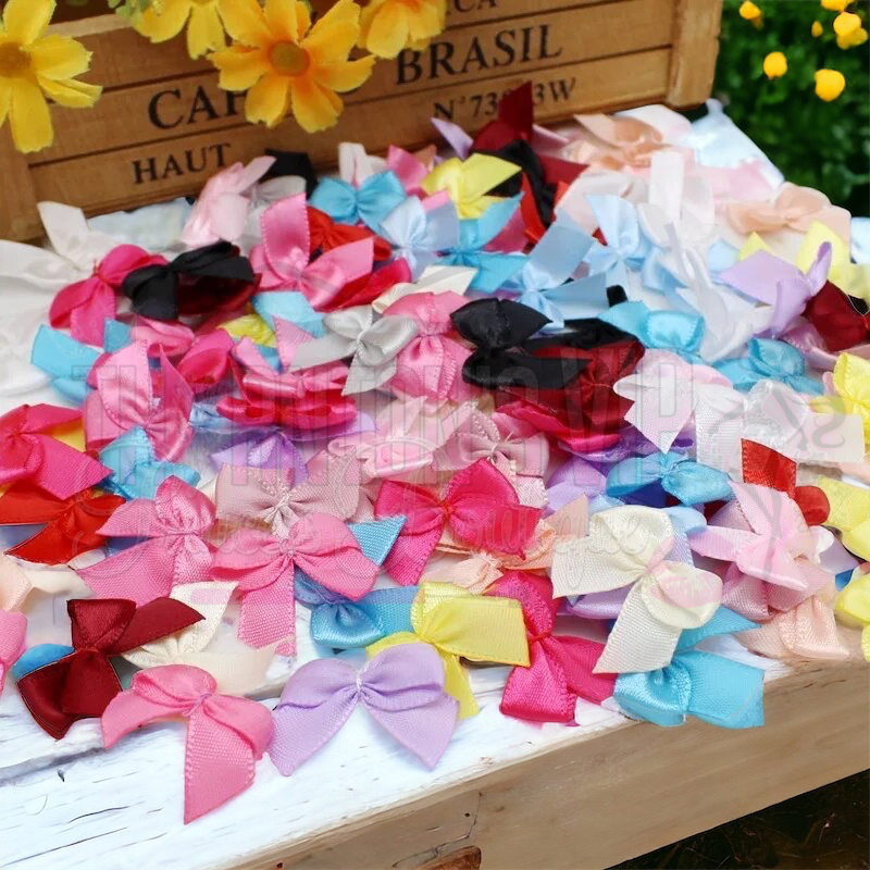 Pack Of Mini Satin Bows - Multicoloured