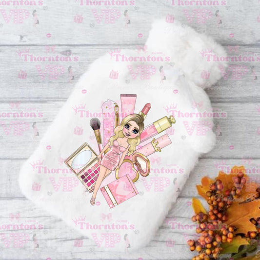 Fluffy Personalised Make Up Dolly Hot Water Bottles