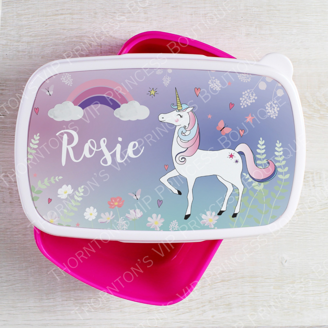 Personalised Unicorn Pink Lunch Box