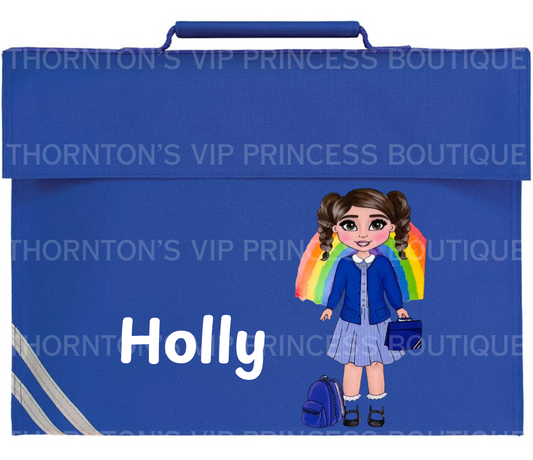 Kids Personalised School Dolly Book Bags