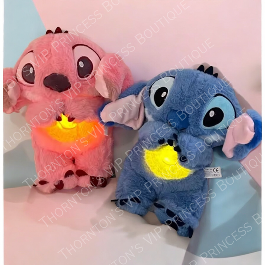 Blue And Pink Monster Breathing Light Up Belly Plushies