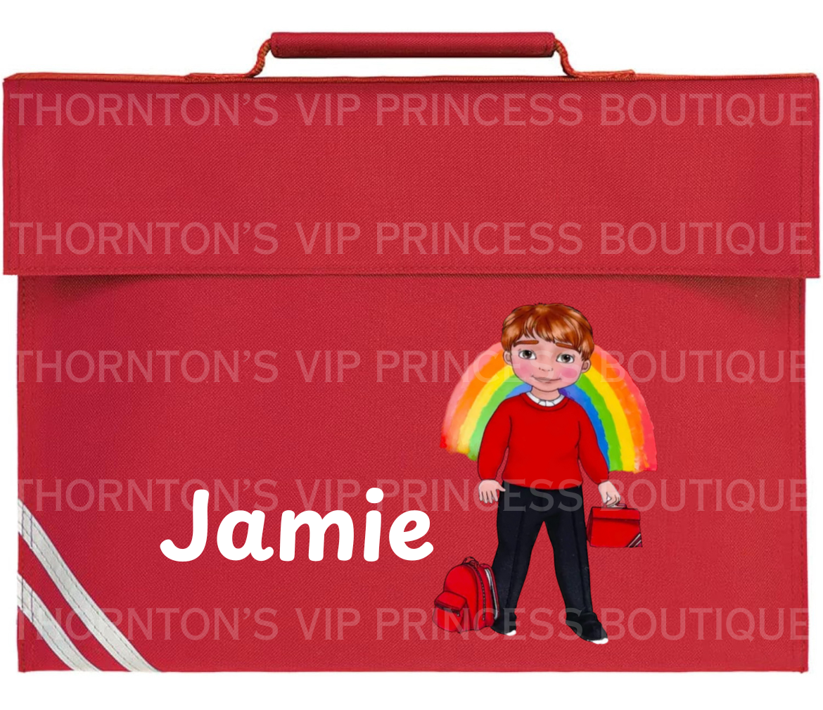 Kids Personalised School Dolly Book Bags