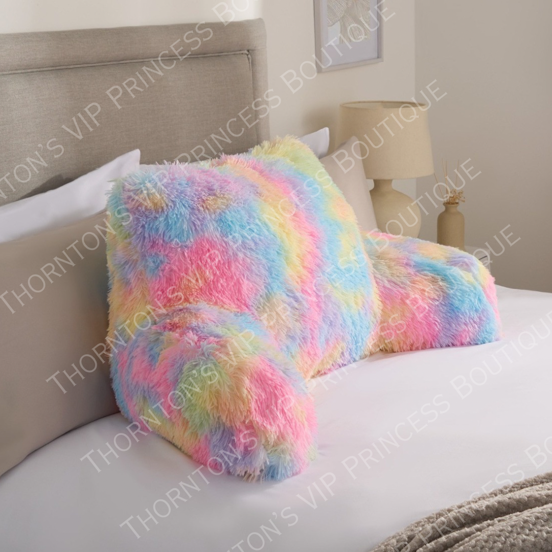 PRE-ORDER Long Hair Cuddle Cushion Rainbow Tie Dye