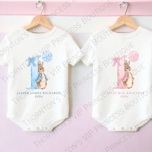 Personalised First Easter Bunny Baby Vest