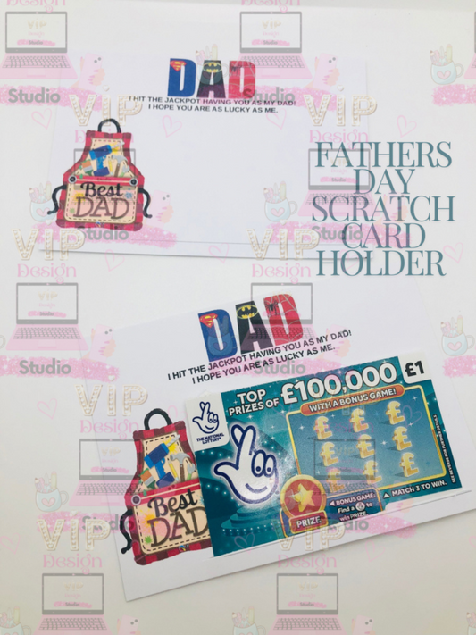 Father’s Day Gift Scratch Card – Custom White Card with Lottery Ticket | Fun & Unique Dad Gift