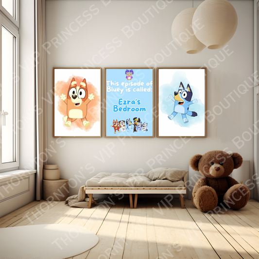 Popular Dogs Cartoon Set Of Three Custom Prints